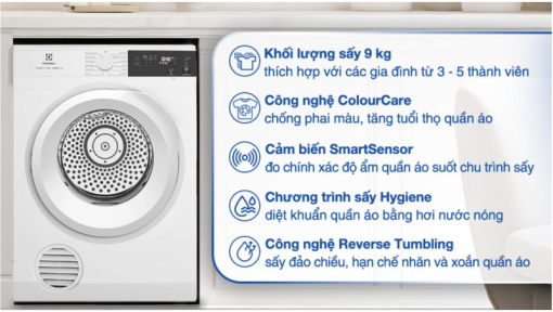 Máy sấy Electrolux UltimateCare EDV904H3WC